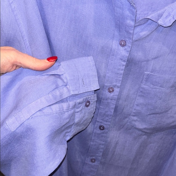 Coldwater Creek Periwinkle blue Linen Big Shirt Sz 2X - Picture 4 of 6